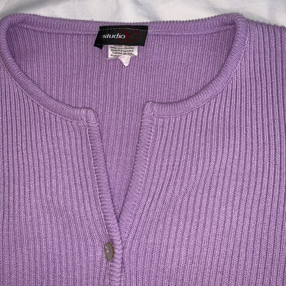 Lettuce Hem Lavender Cardigan - Picture 2 of 6